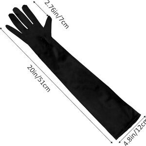 Long Black Gloves Opera 50cm Costume Accessory